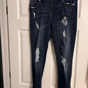 Stylish Distressed Blue Jeans for Women
